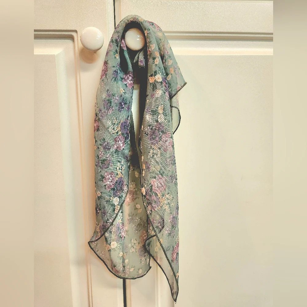 Bloomingdale's Floral Square Silk Neck Scarf